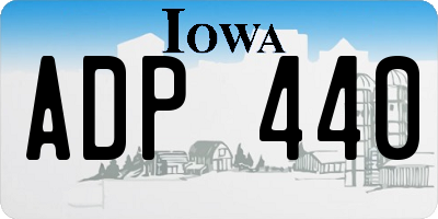 IA license plate ADP440