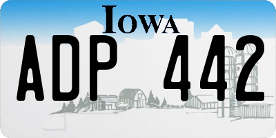 IA license plate ADP442