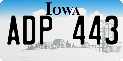IA license plate ADP443