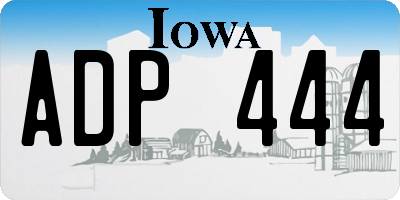 IA license plate ADP444
