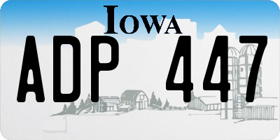 IA license plate ADP447