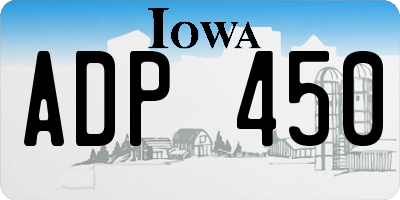 IA license plate ADP450