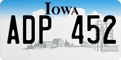 IA license plate ADP452