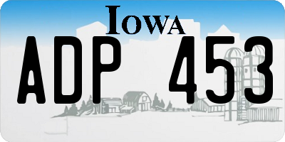 IA license plate ADP453
