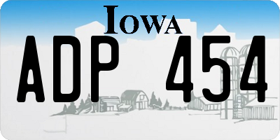 IA license plate ADP454