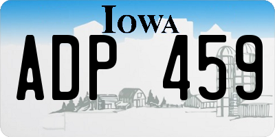 IA license plate ADP459