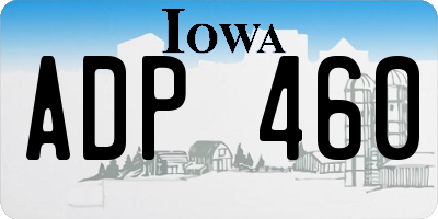 IA license plate ADP460