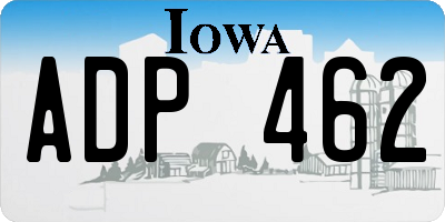 IA license plate ADP462
