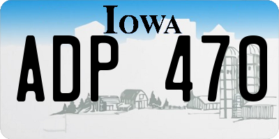 IA license plate ADP470