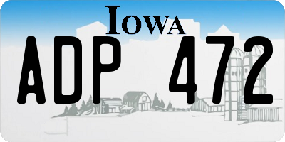 IA license plate ADP472