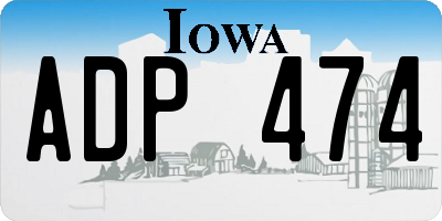 IA license plate ADP474