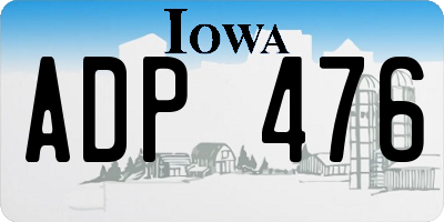 IA license plate ADP476
