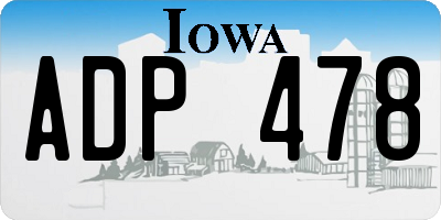 IA license plate ADP478