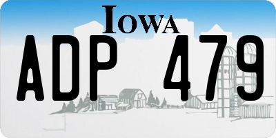 IA license plate ADP479