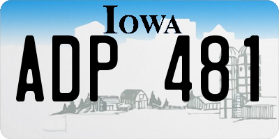 IA license plate ADP481