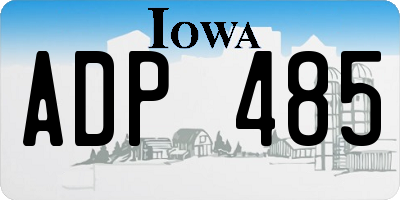 IA license plate ADP485