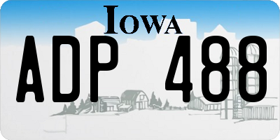IA license plate ADP488