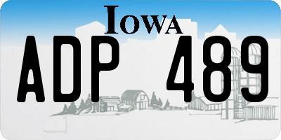 IA license plate ADP489