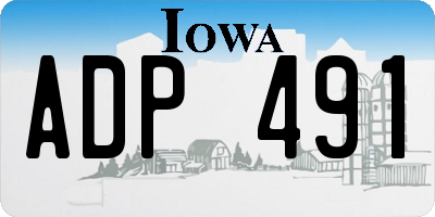 IA license plate ADP491