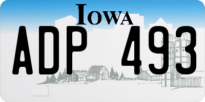 IA license plate ADP493