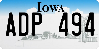 IA license plate ADP494