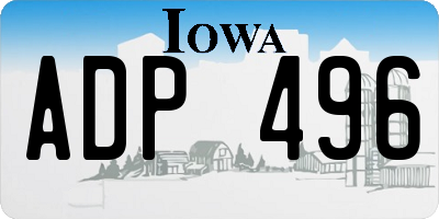 IA license plate ADP496