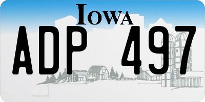 IA license plate ADP497