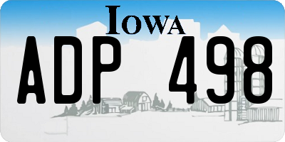 IA license plate ADP498