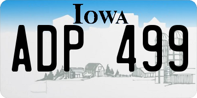 IA license plate ADP499