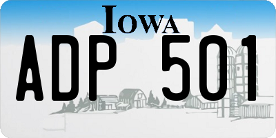 IA license plate ADP501
