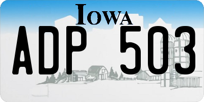IA license plate ADP503