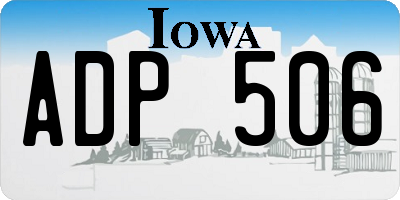 IA license plate ADP506