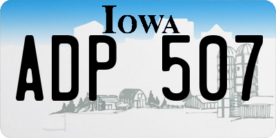IA license plate ADP507
