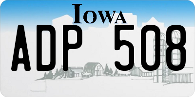 IA license plate ADP508