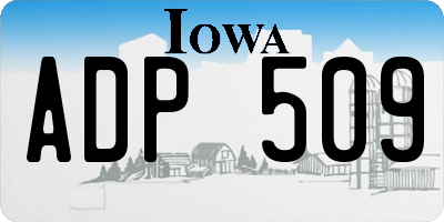 IA license plate ADP509