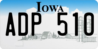 IA license plate ADP510