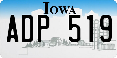 IA license plate ADP519