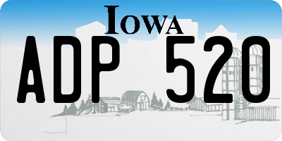 IA license plate ADP520