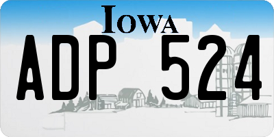 IA license plate ADP524