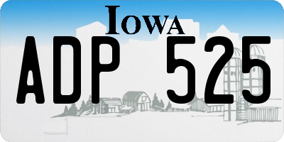 IA license plate ADP525