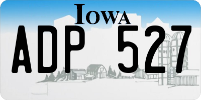 IA license plate ADP527
