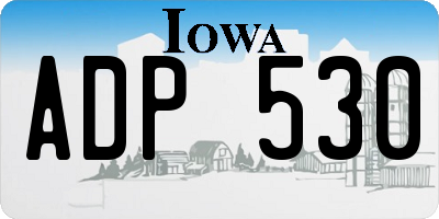 IA license plate ADP530