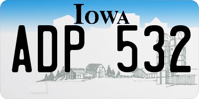 IA license plate ADP532