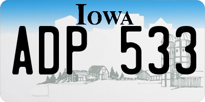 IA license plate ADP533