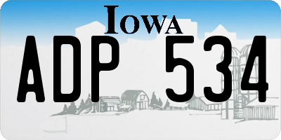 IA license plate ADP534