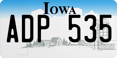IA license plate ADP535