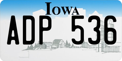 IA license plate ADP536