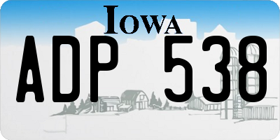 IA license plate ADP538