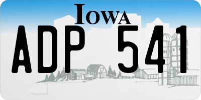 IA license plate ADP541