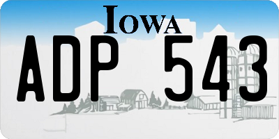 IA license plate ADP543